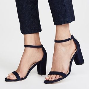 Stuart Weitzman Nearly Nude Sandal in Navy